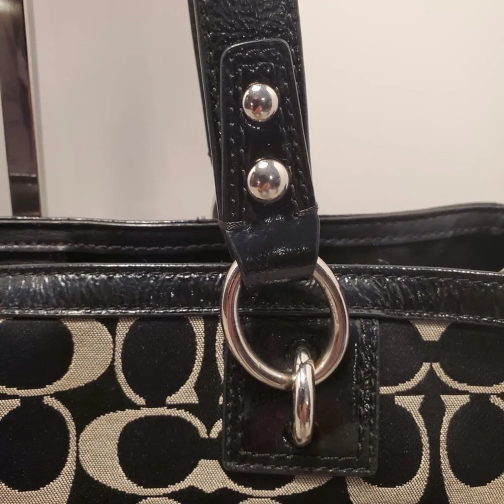 Coach F19188 Penelope Satchel in Black Logo Print